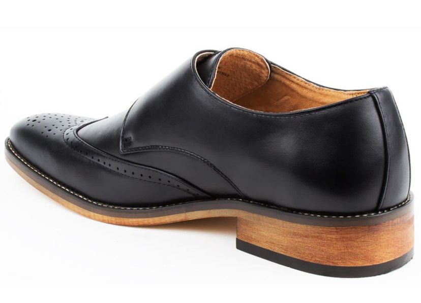 Mens Monk Strap Brogue Dress Shoes
