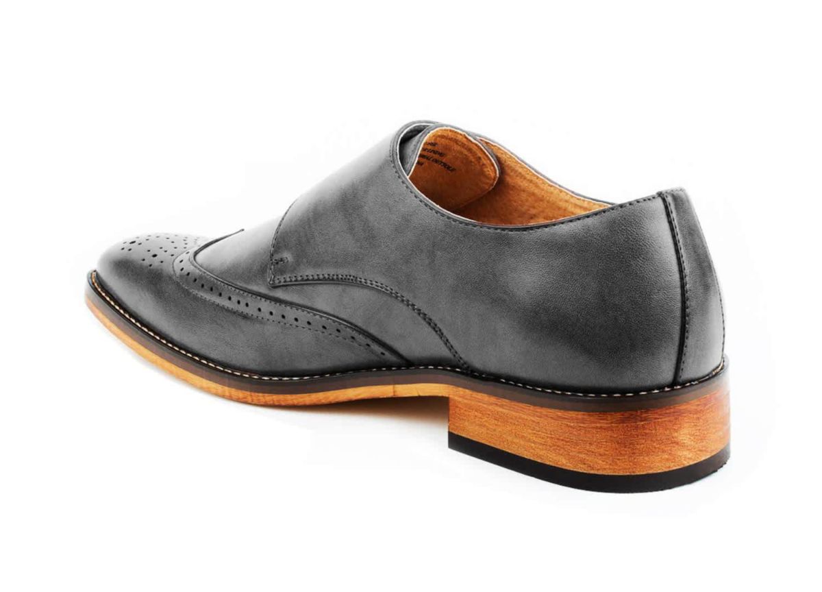 Mens Monk Strap Brogue Dress Shoes