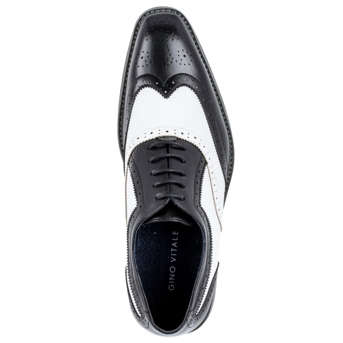 Mens Two Tone Wing Tip Oxford Dress Shoes