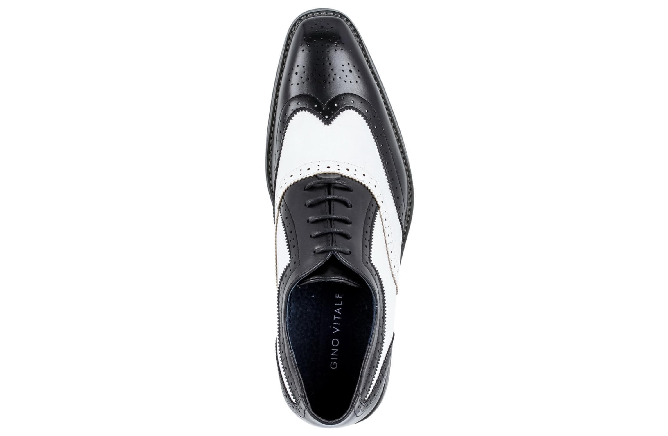 Mens Two Tone Wing Tip Oxford Dress Shoes