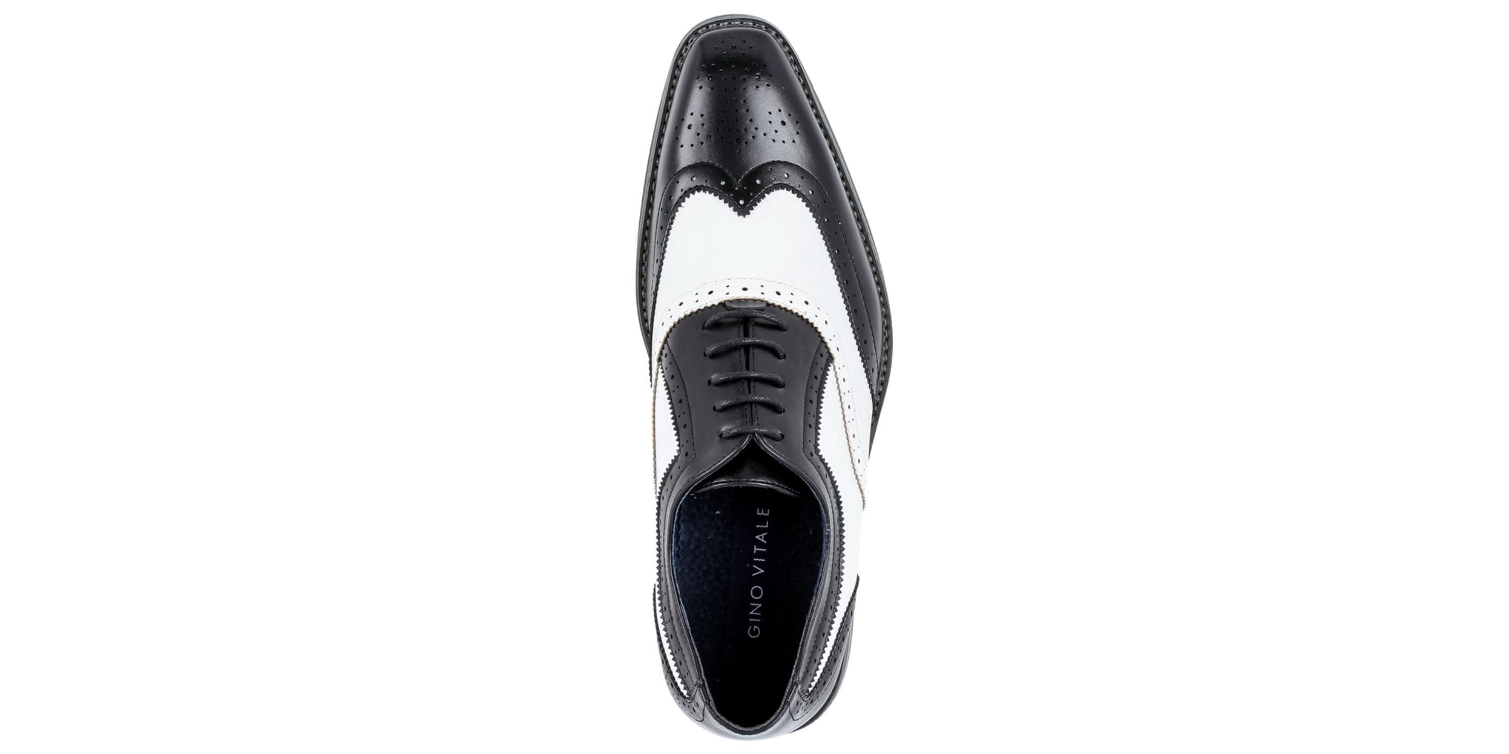 Mens Two Tone Wing Tip Oxford Dress Shoes