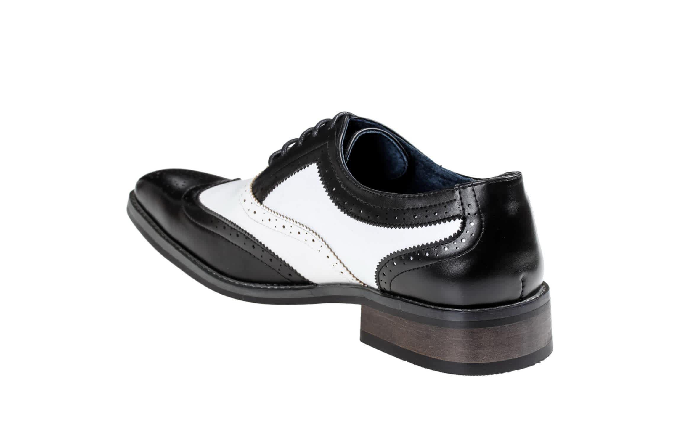 Mens Two Tone Wing Tip Oxford Dress Shoes