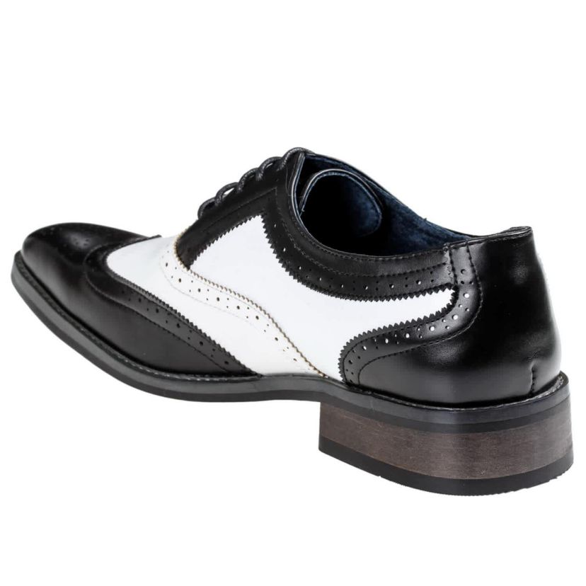 Mens Two Tone Wing Tip Oxford Dress Shoes
