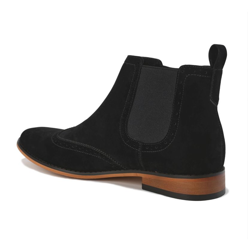 Mens Slip On Wing Tip Chelsea Boots