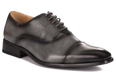 Gino Vitale Men's Lace-up Cap Toe Dress Shoes, Gray, 10.5M