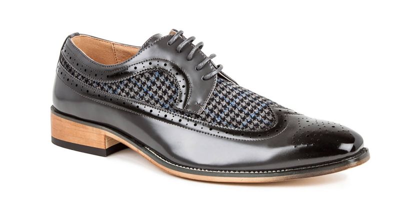 Mens Wing Tip Brogue Two Tone Shoes