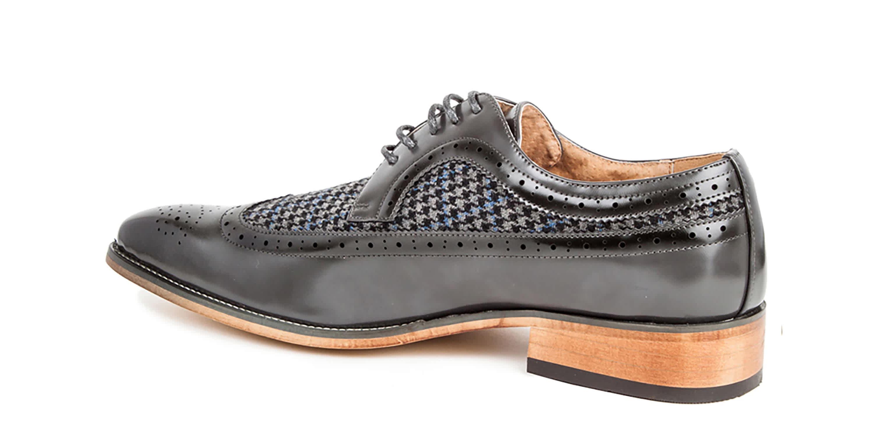Mens Wing Tip Brogue Two Tone Shoes