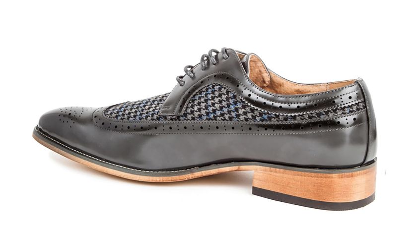Mens Wing Tip Brogue Two Tone Shoes