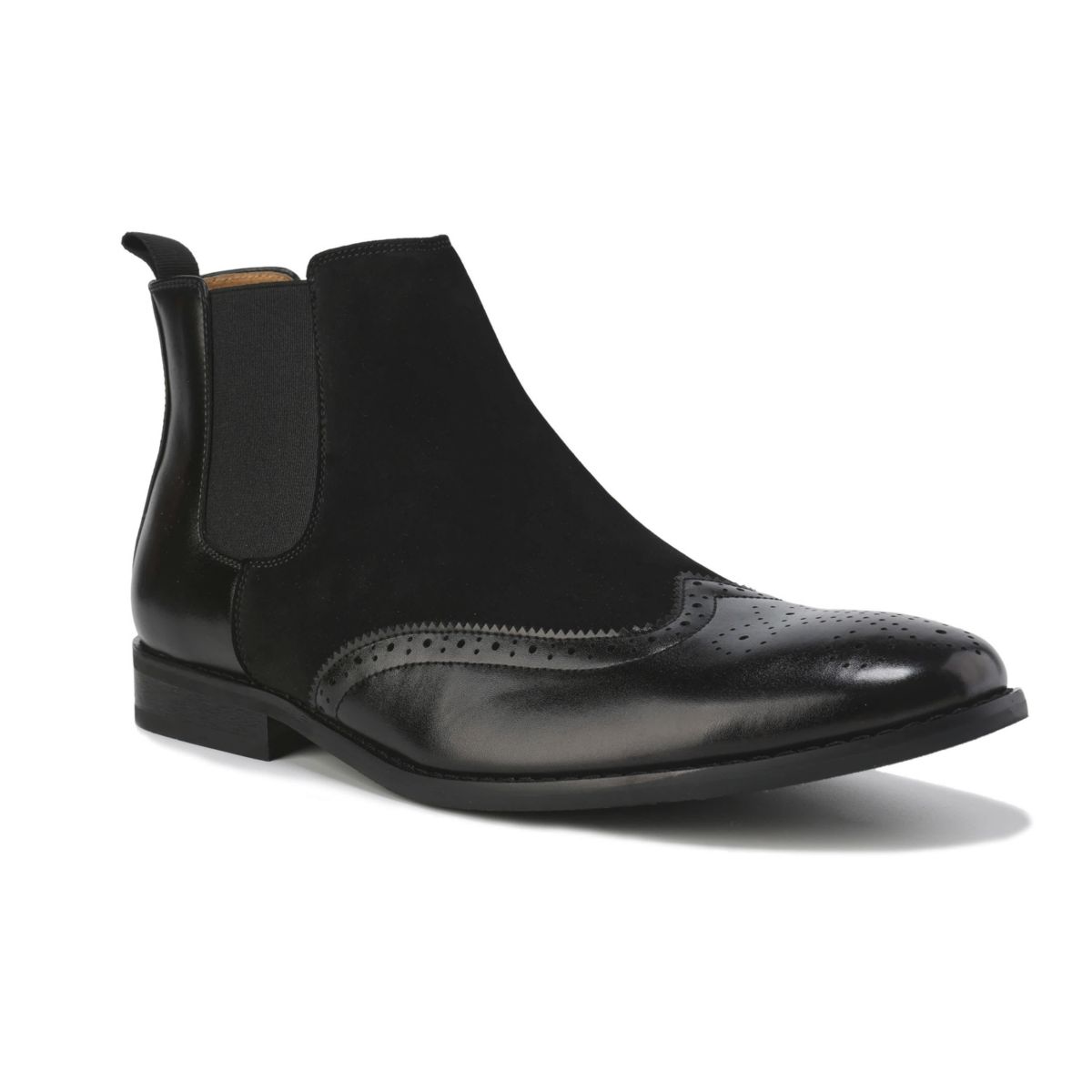 Mens Wingtip Brogue Two-Tone Chelsea Boots