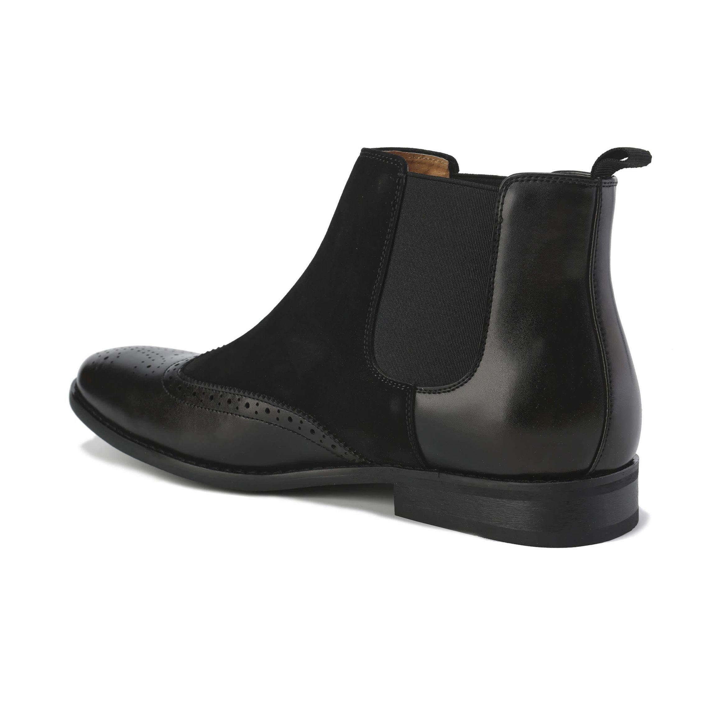 Mens Wingtip Brogue Two-Tone Chelsea Boots