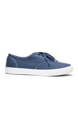TailorByrd Men's Luke Washed Canvas Sneaker, Navy Blue, 8M