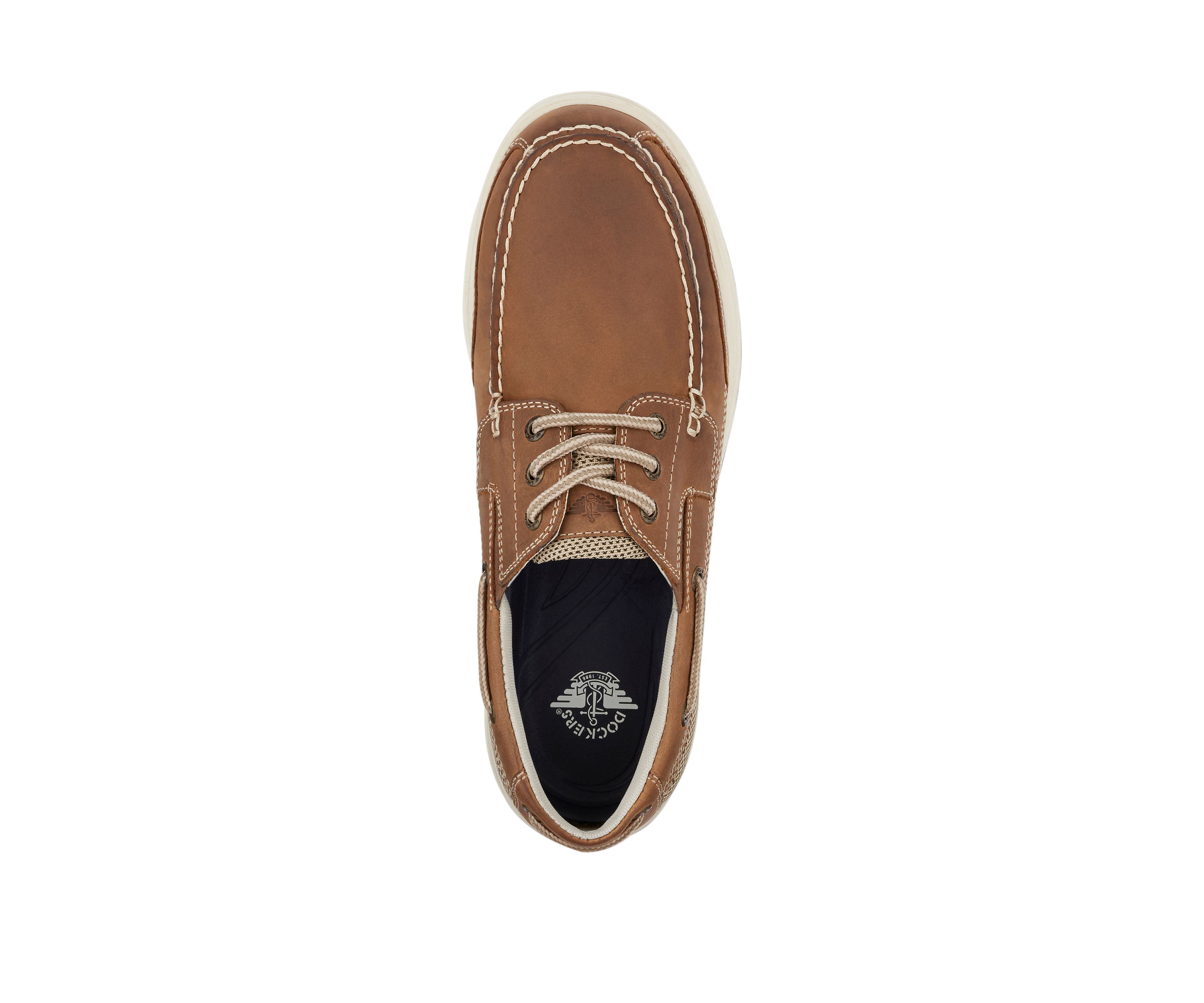 Mens Beacon Leather Casual Classic Boat Shoe with Stain Defender