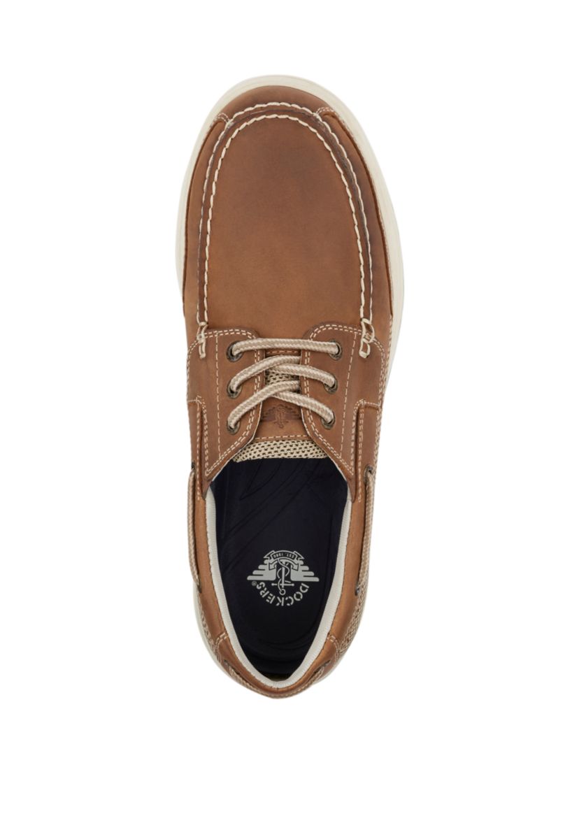 Mens Beacon Leather Casual Classic Boat Shoe with Stain Defender