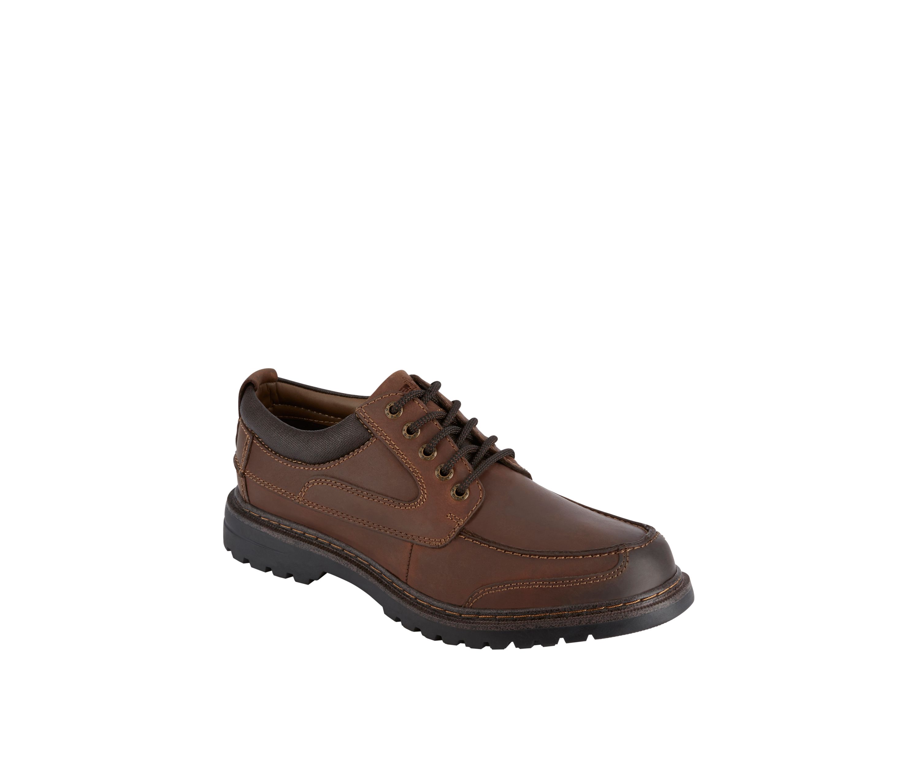Mens Overton Leather Rugged Casual Oxford Shoe with Stain Defender - Wide Widths Available