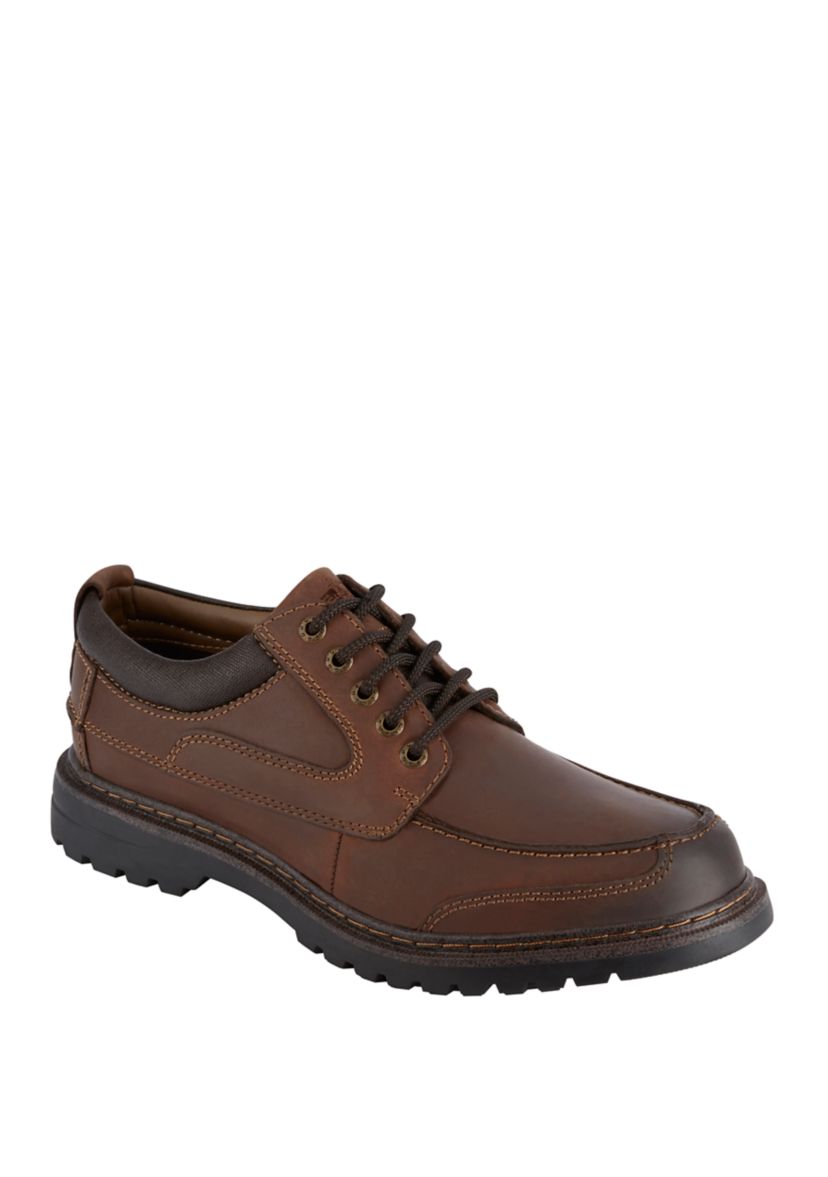 Mens Overton Leather Rugged Casual Oxford Shoe with Stain Defender - Wide Widths Available