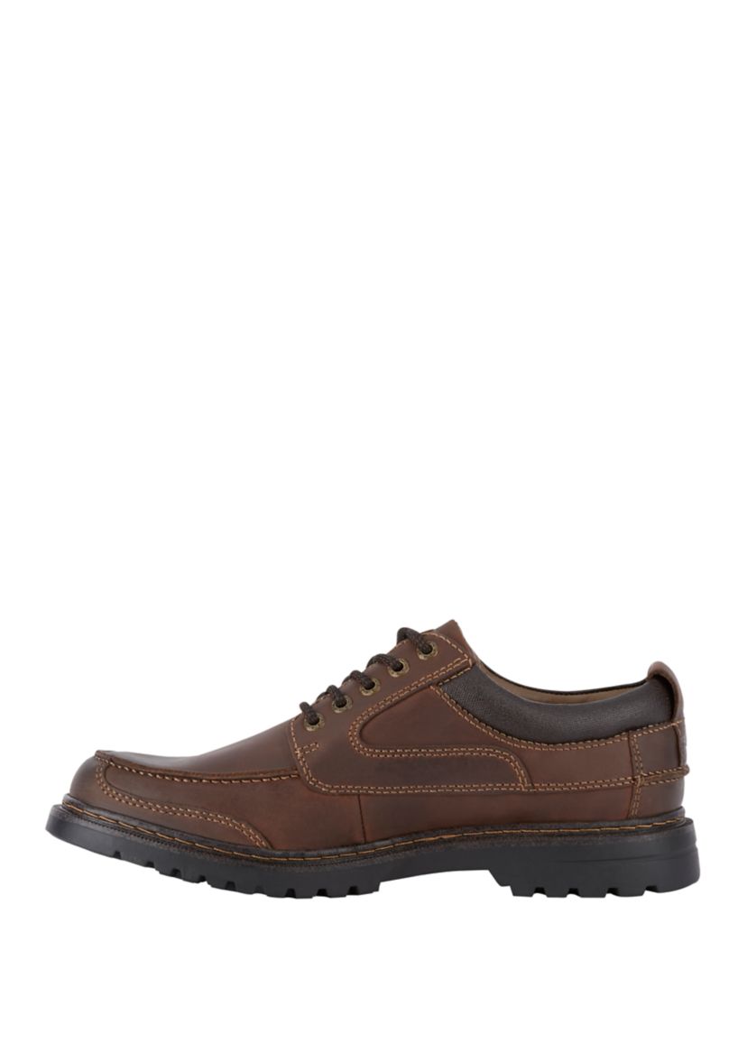 Mens Overton Leather Rugged Casual Oxford Shoe with Stain Defender - Wide Widths Available