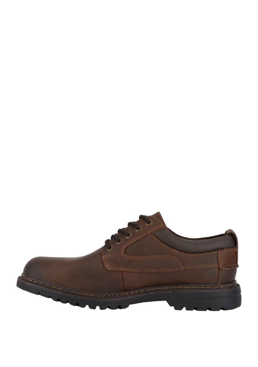 Mens Warden Leather Rugged Casual Oxford Shoe with Stain Defender