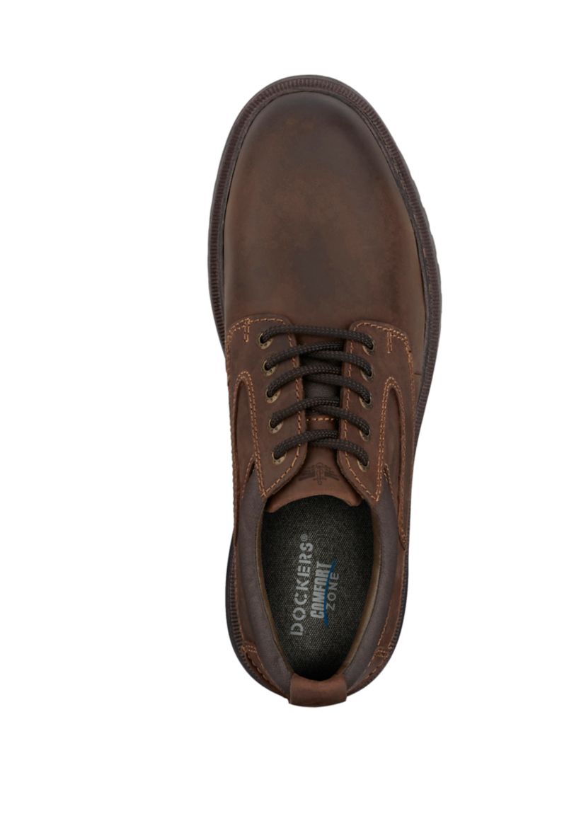 Mens Warden Leather Rugged Casual Oxford Shoe with Stain Defender