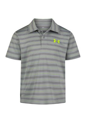 Under Armour Toddler Boys Match Play Striped Polo Shirt, Gray, 2T -  0196601698071