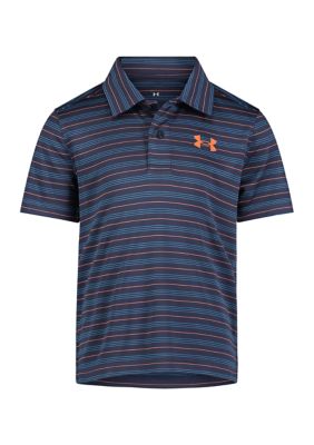 Under Armour Toddler Boys Match Play Striped Polo Shirt, Navy Blue, 2T -  0196601698163