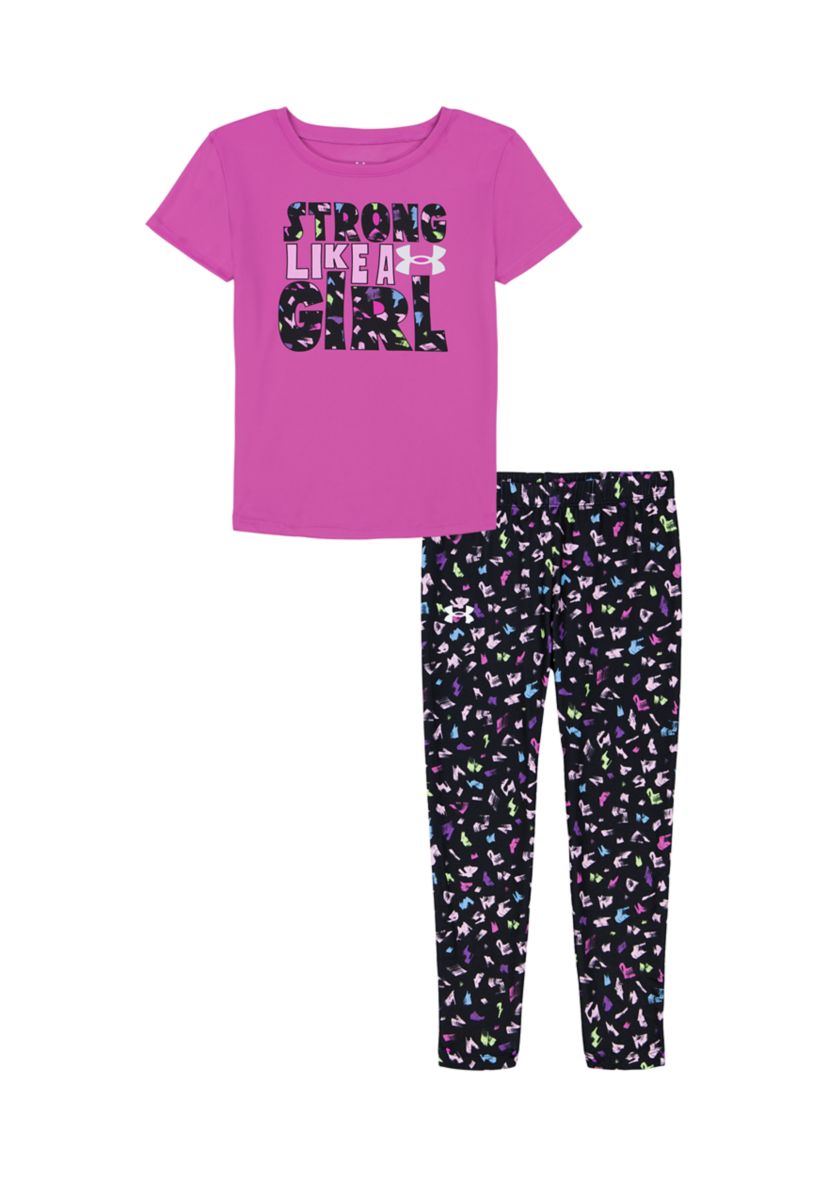 Baby Girls Graphic T-Shirt and Printed Leggings Set