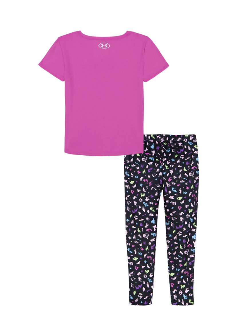 Baby Girls Graphic T-Shirt and Printed Leggings Set