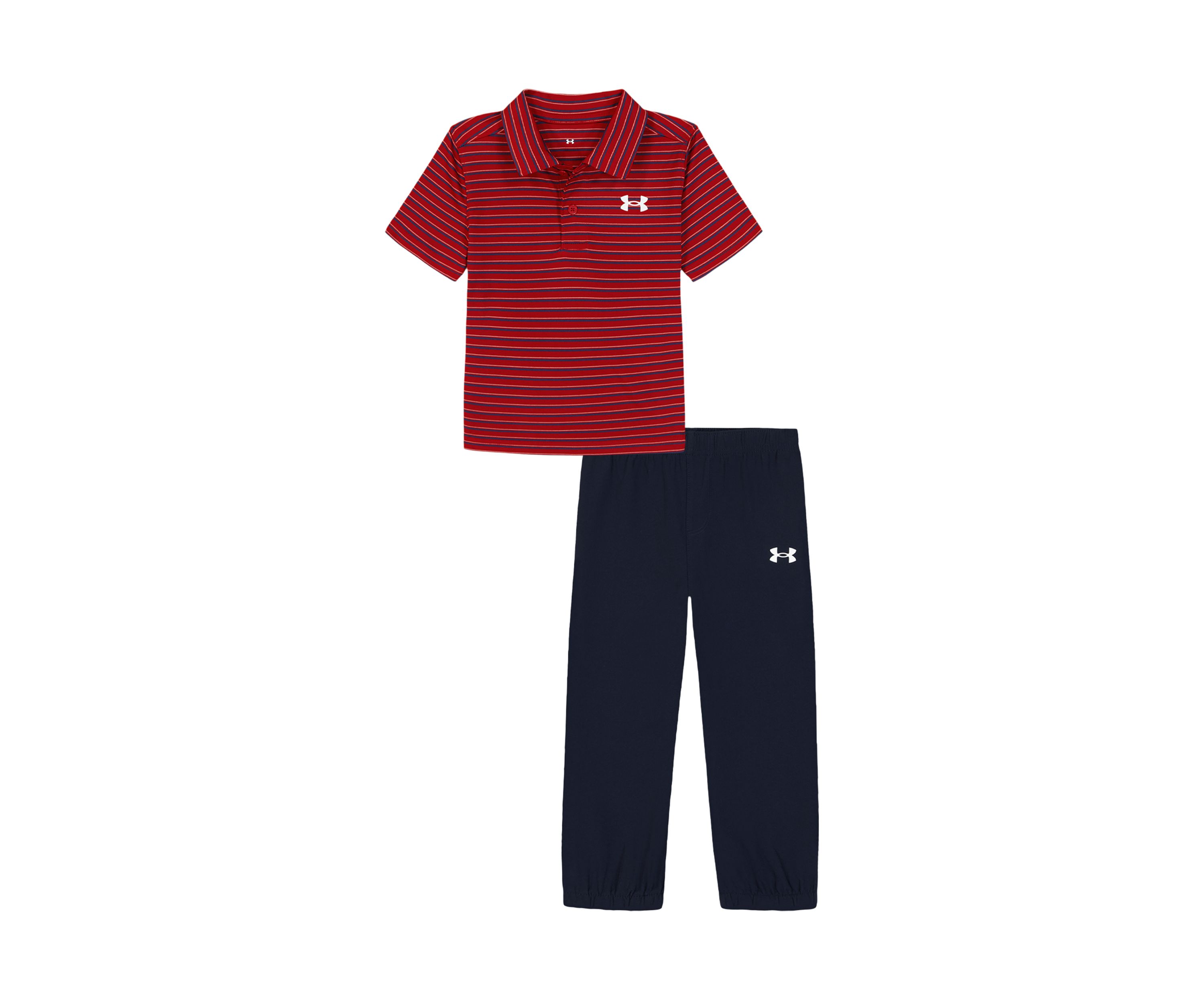Toddler Boys Striped Polo Shirt and Jogger Set