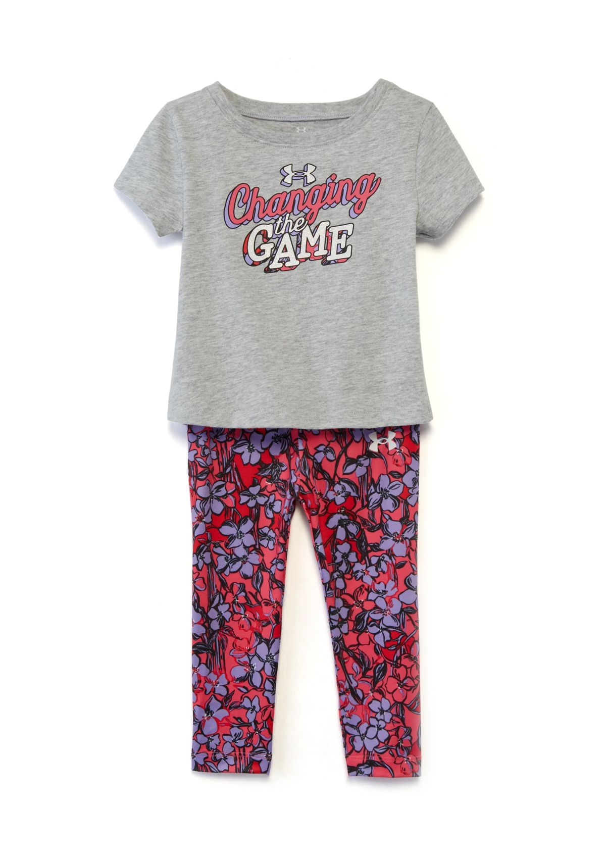 Toddler Girls Short Sleeve Shirt and Printed Leggings Set