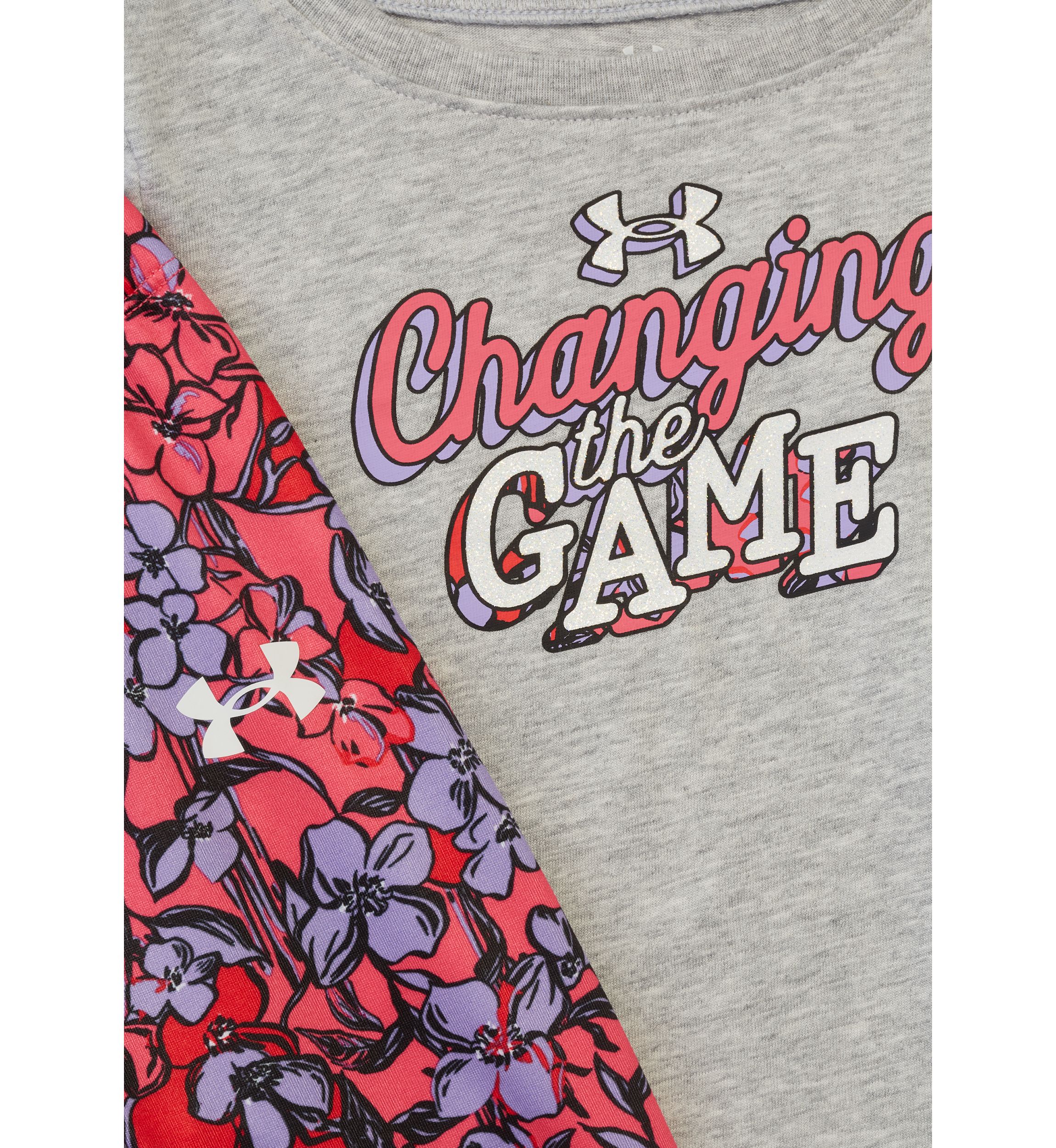 Toddler Girls Short Sleeve Shirt and Printed Leggings Set
