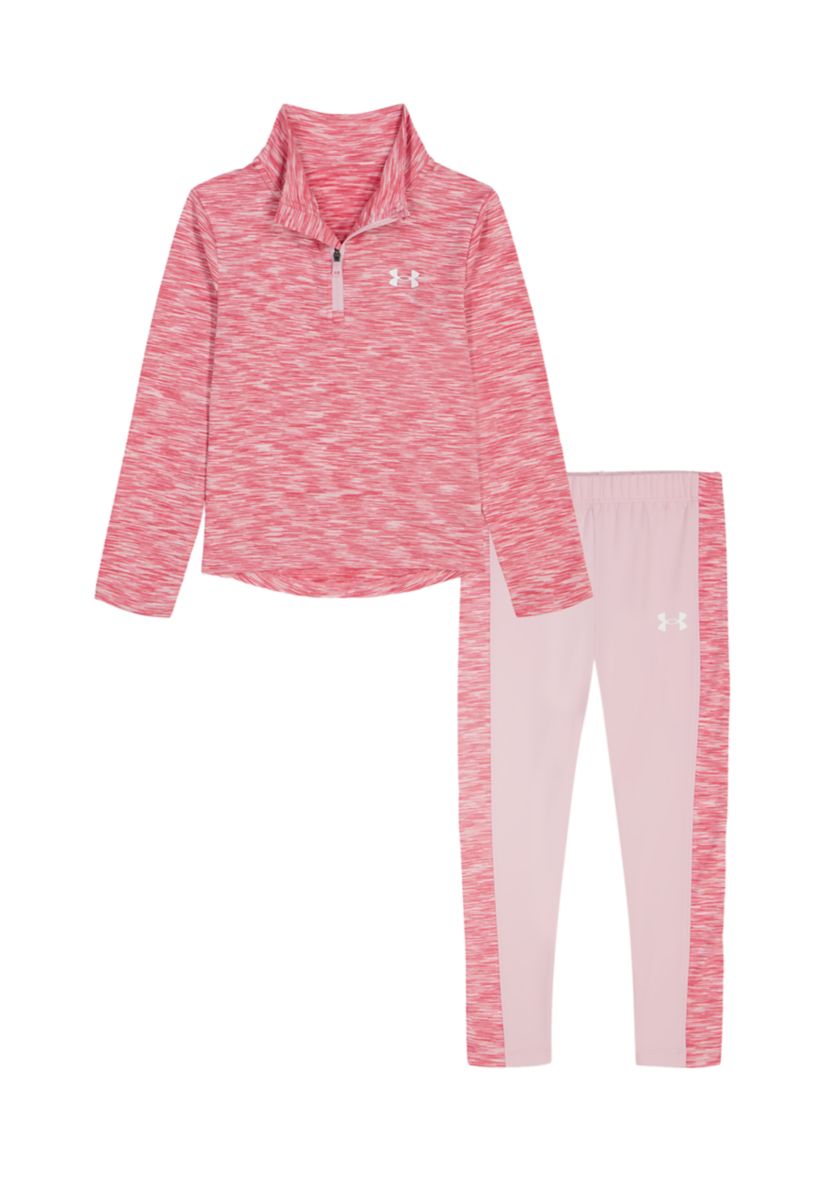 Toddler Girls Printed 1/4 Zip Pullover and Leggings Set