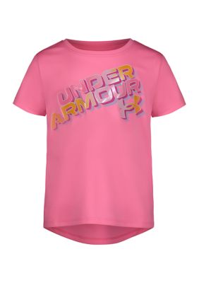 Under Armour HeatGear Pink Stripe Athletic T-Shirt - Size Large