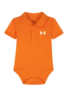Under Armour Baby Boys Twist Polo Bodysuit, Orange, 6 - 9 Months