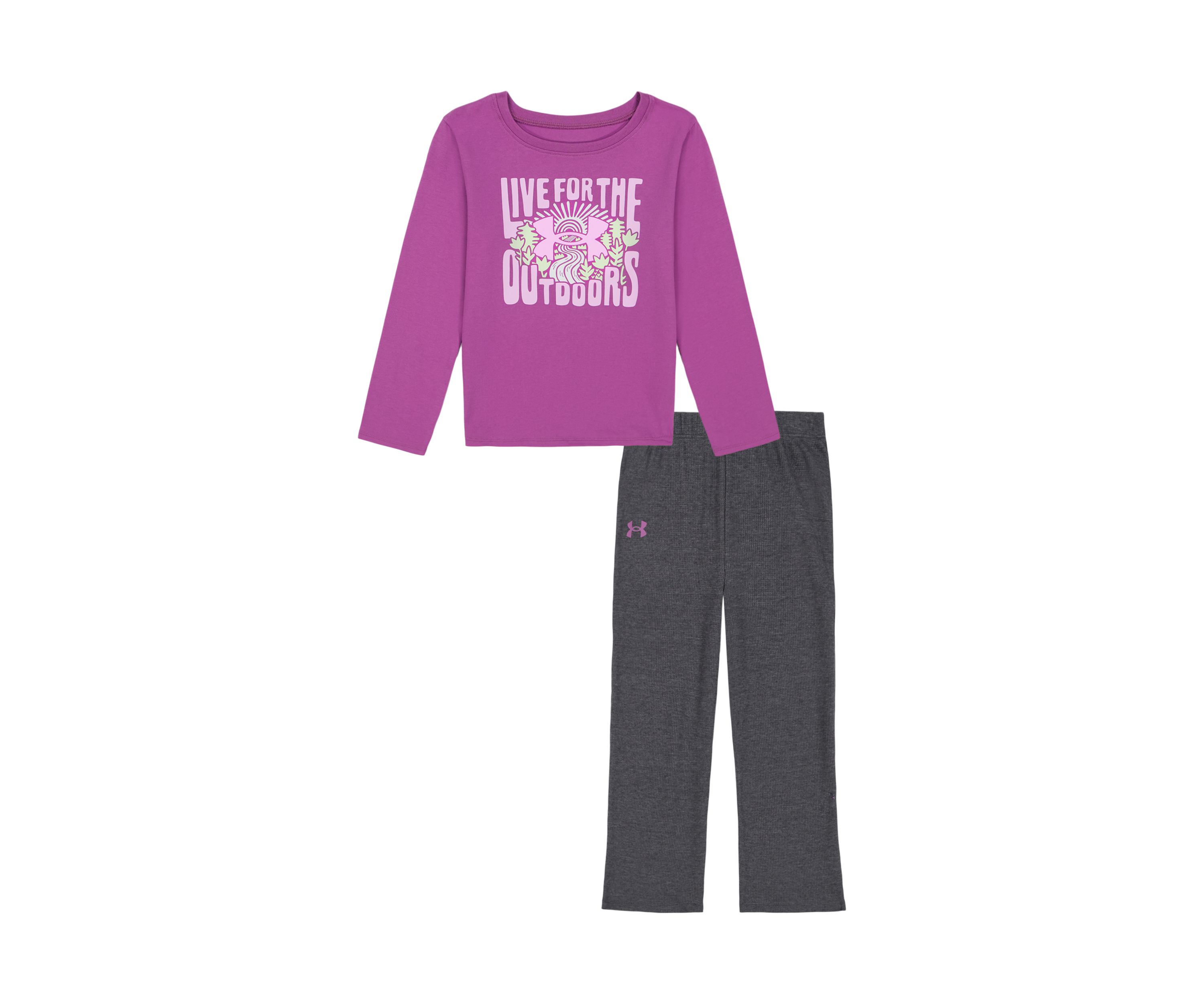 Toddler Girls Outdoor Graphic T-Shirt and Pants Set