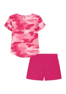 Under Armour New Born Girls' Daisy Three Piece Shorts Set