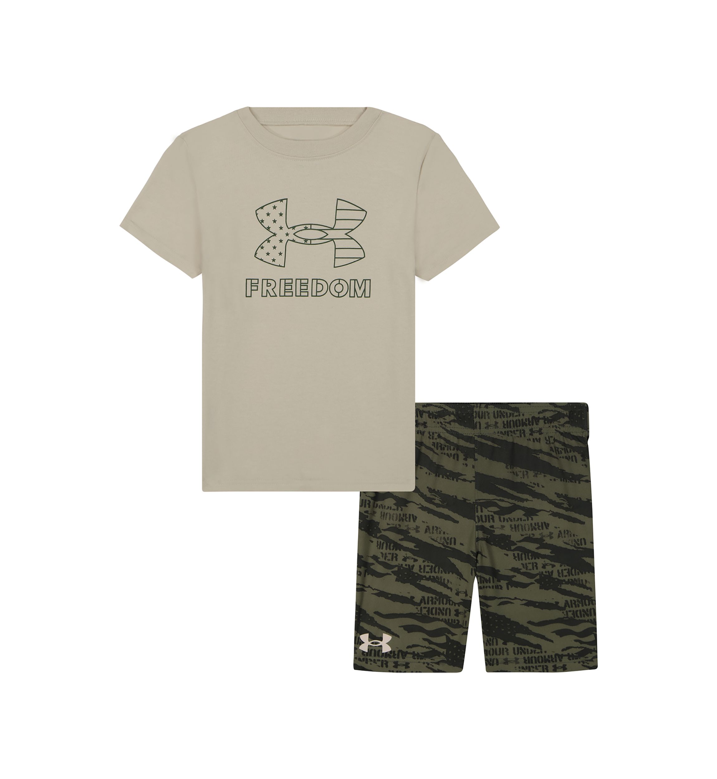 Baby Boys Flag Camo Graphic T-Shirt and Printed Shorts Set