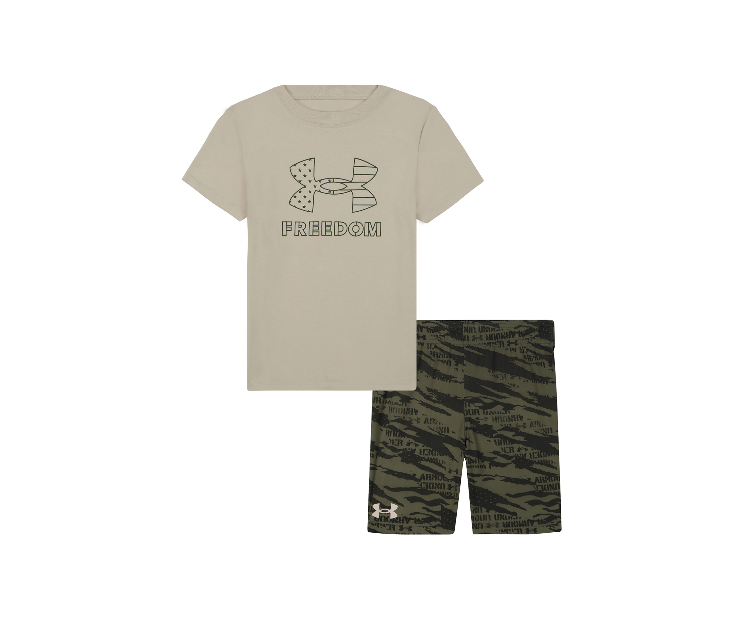 Toddler Boys Flag Camo Graphic T-Shirt and Printed Shorts Set