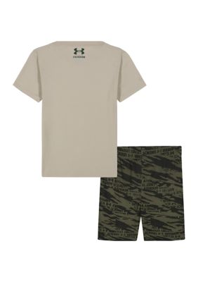 Toddler Boys Flag Camo Graphic T-Shirt and Printed Shorts Set
