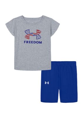 Under Armour Baby Girls Freedom Logo Graphic T-Shirt and Bike Shorts Set