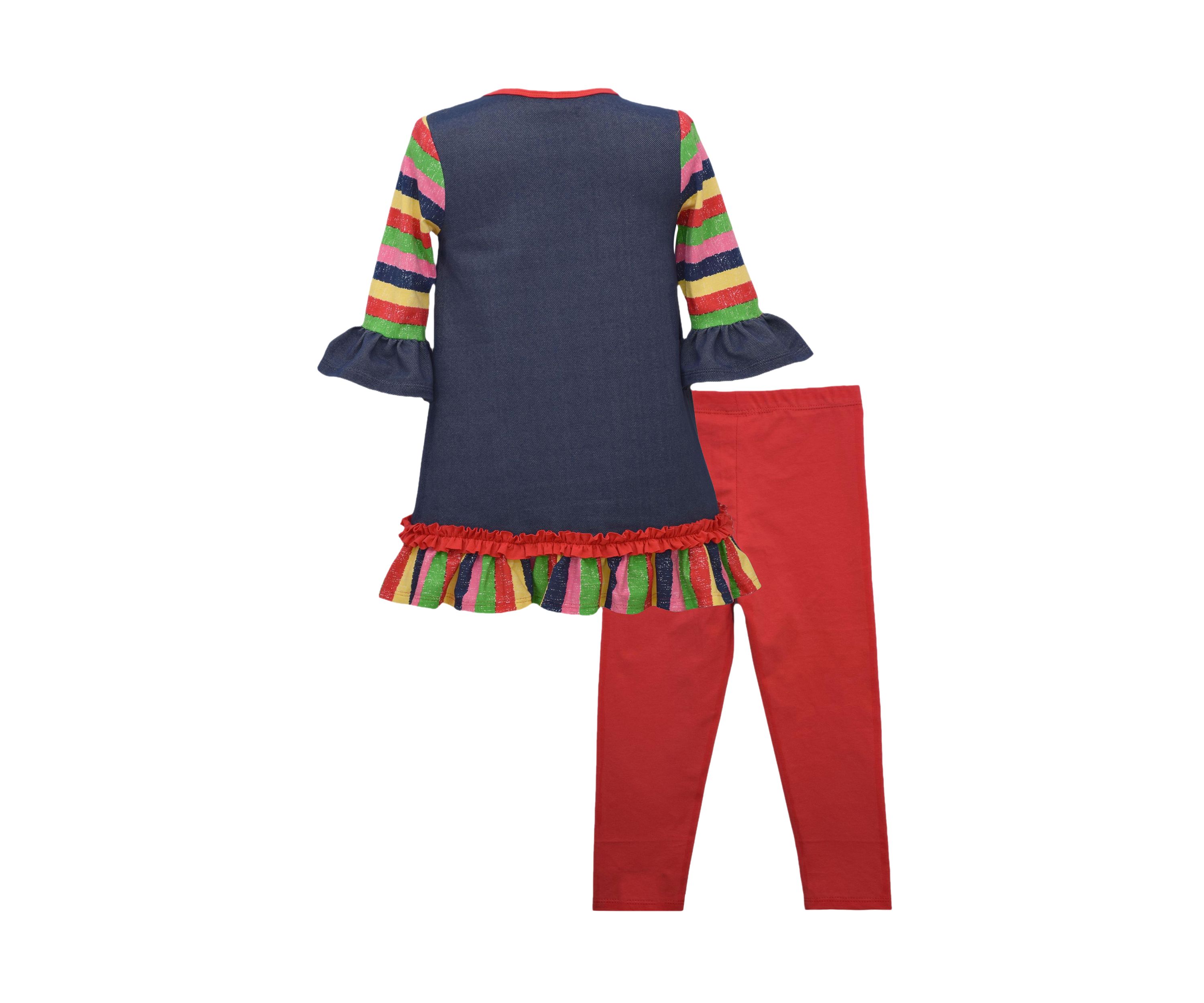 Toddler Girls Crayon Appliqué Top and Leggings Set