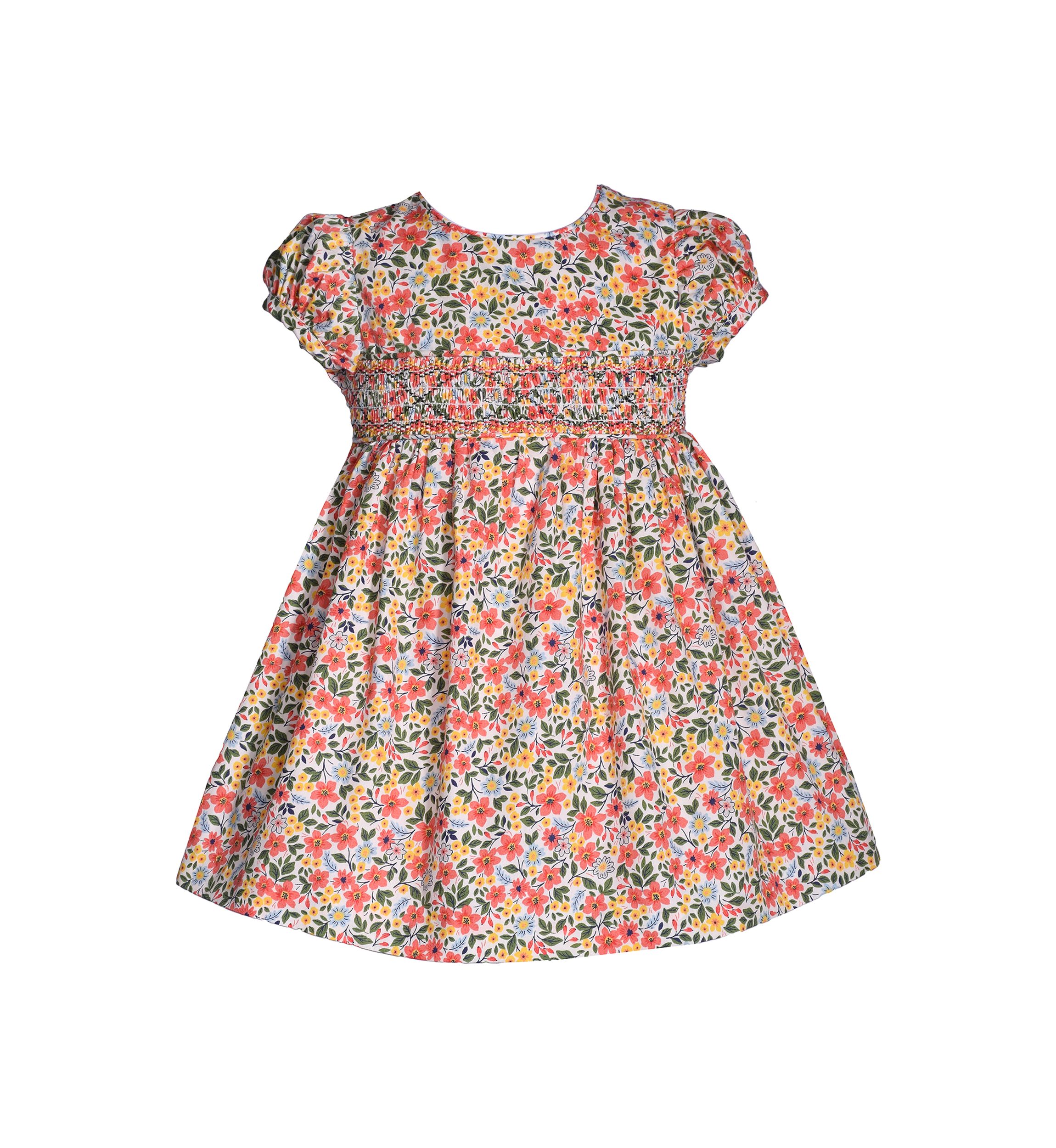 Toddler Girls Multi Floral Smocked Dress