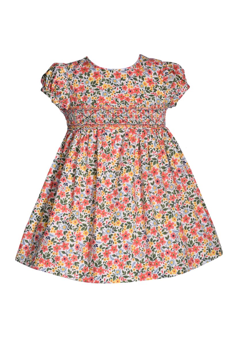 Toddler Girls Multi Floral Smocked Dress