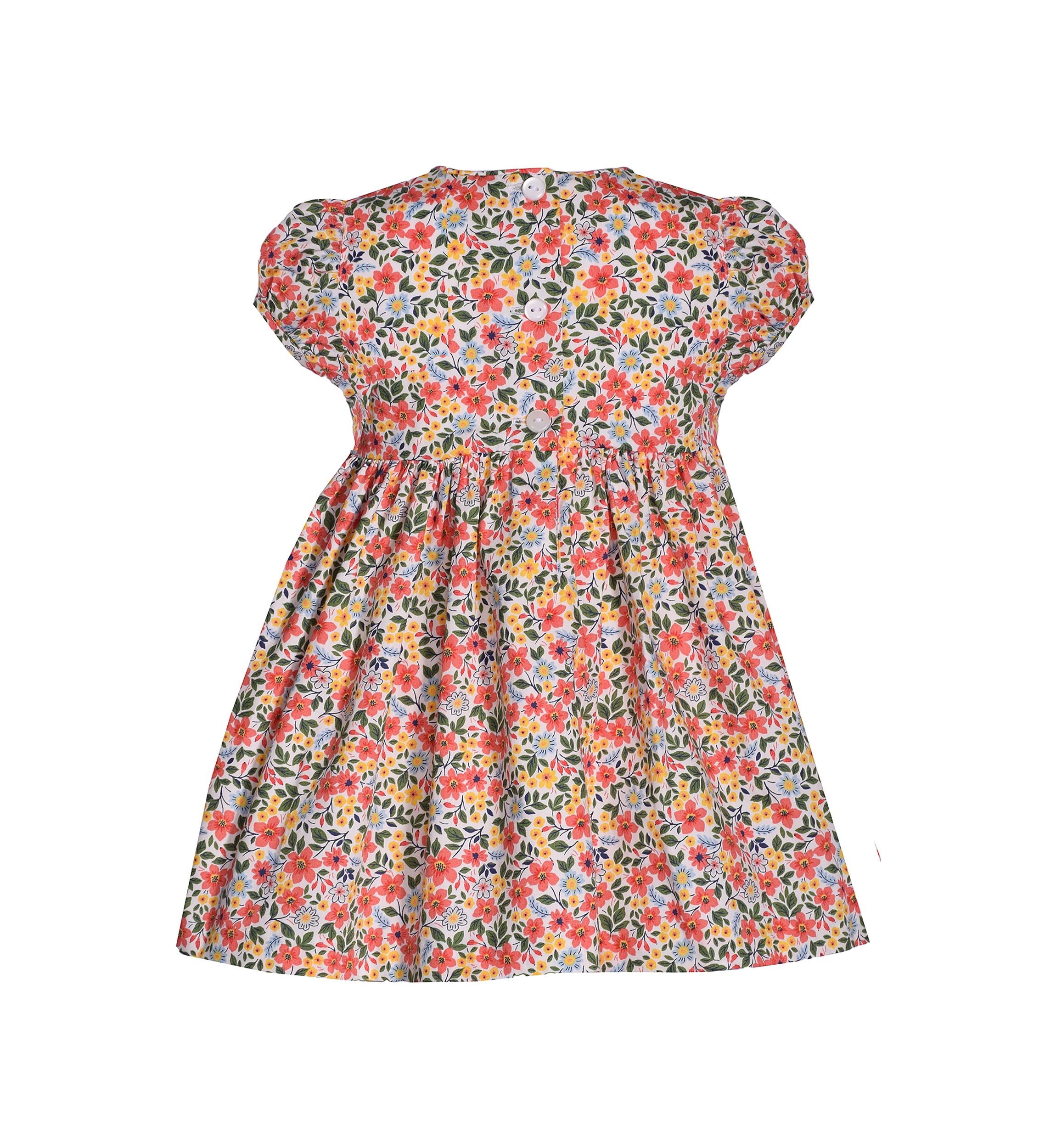 Toddler Girls Multi Floral Smocked Dress