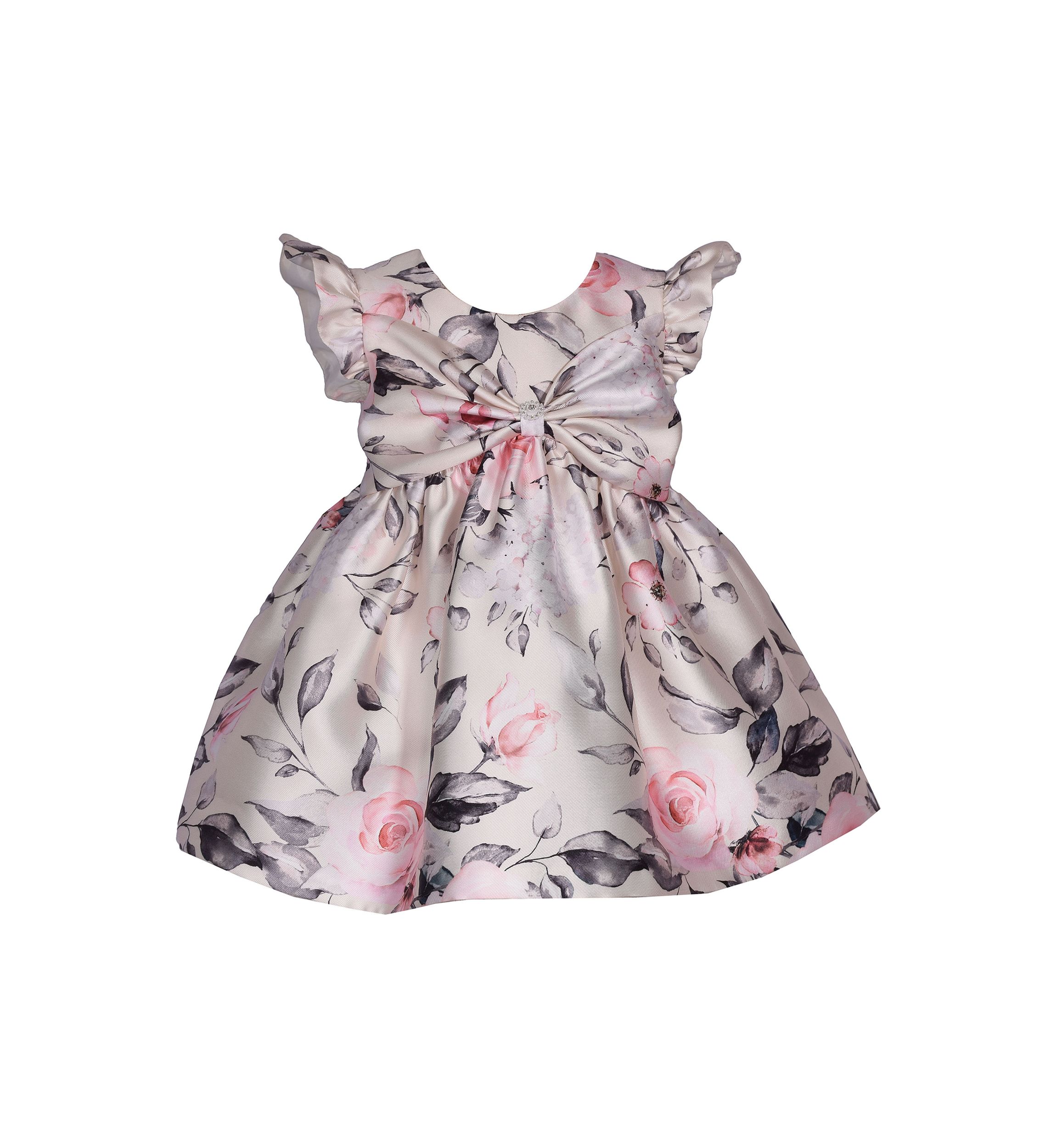 Toddler Girls Floral Printed Mikado Party Dress