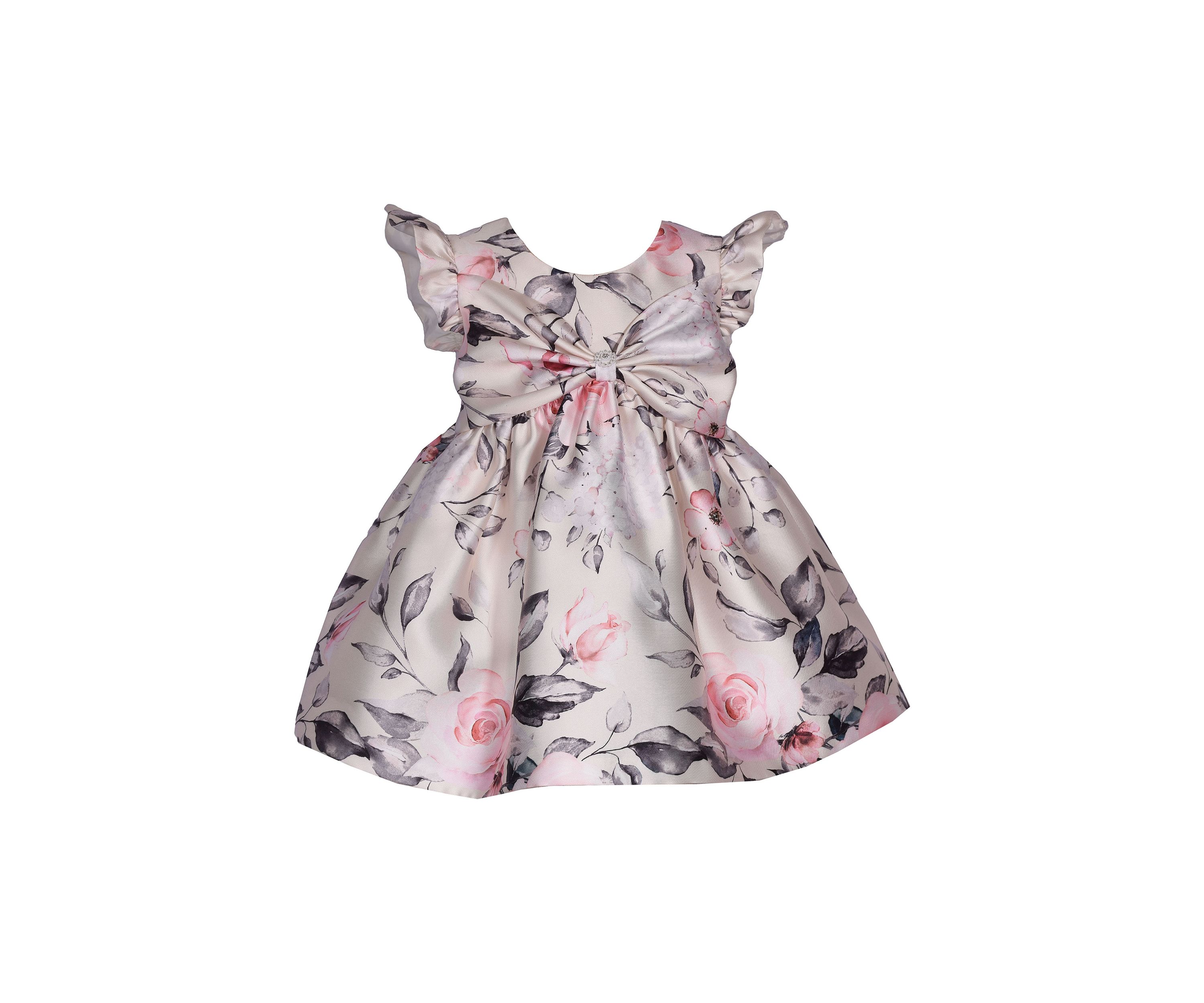 Toddler Girls Floral Printed Mikado Party Dress