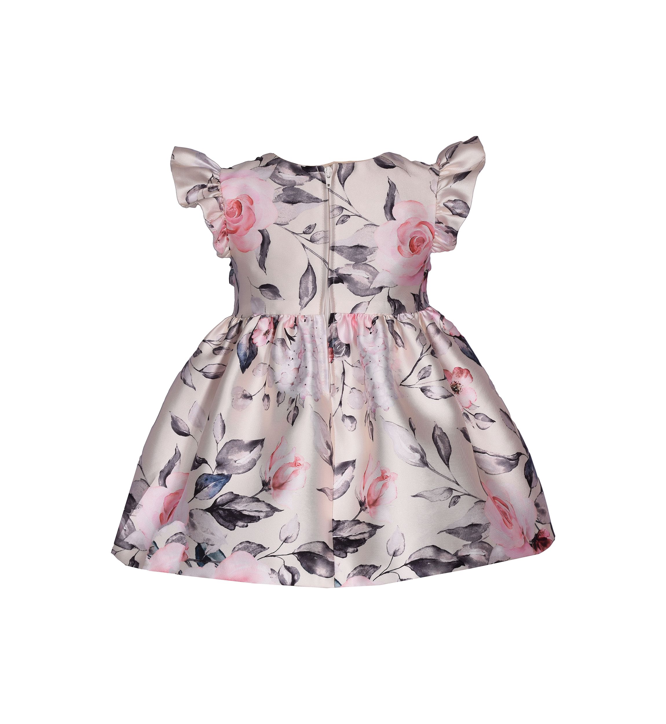 Toddler Girls Floral Printed Mikado Party Dress