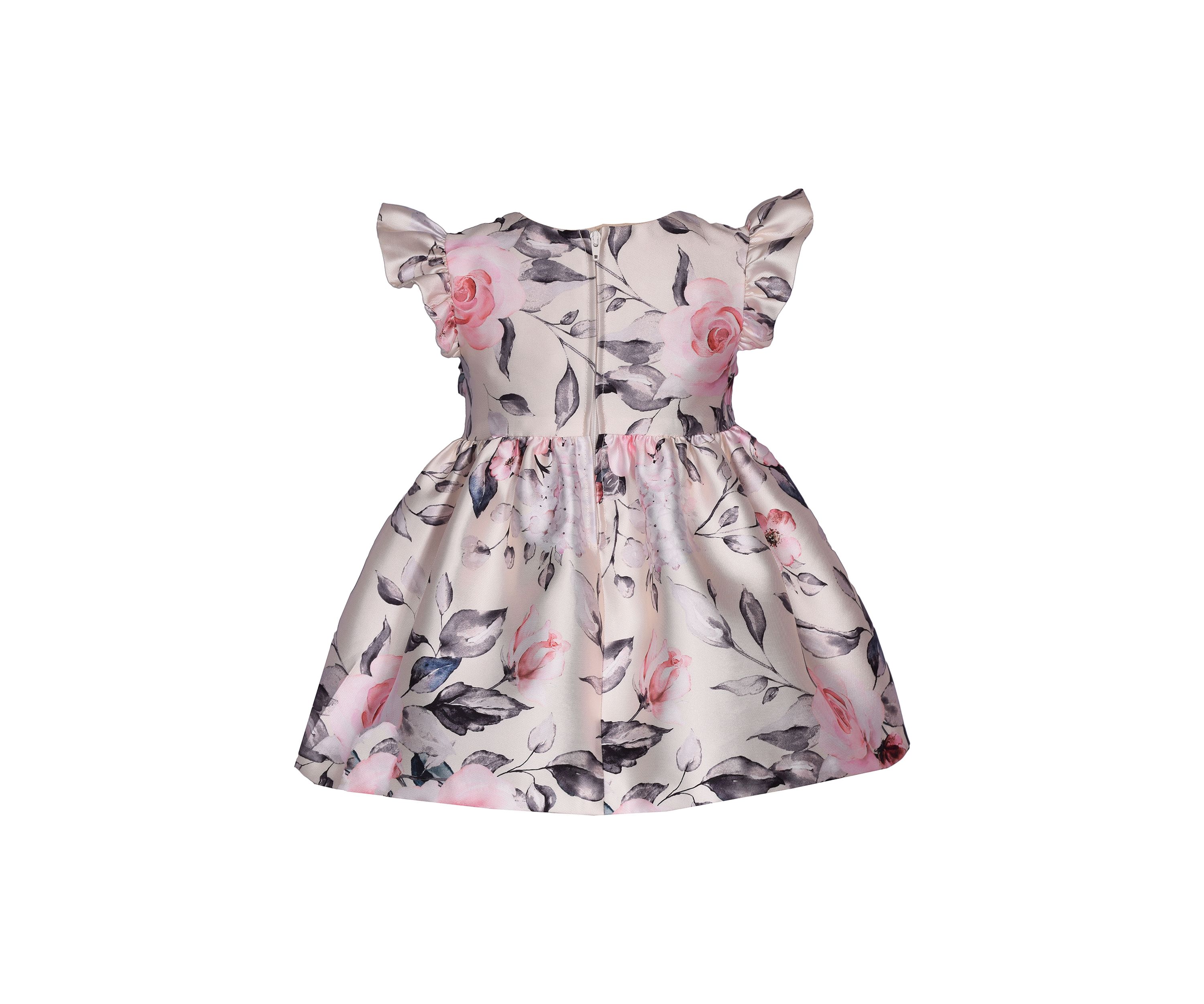 Toddler Girls Floral Printed Mikado Party Dress