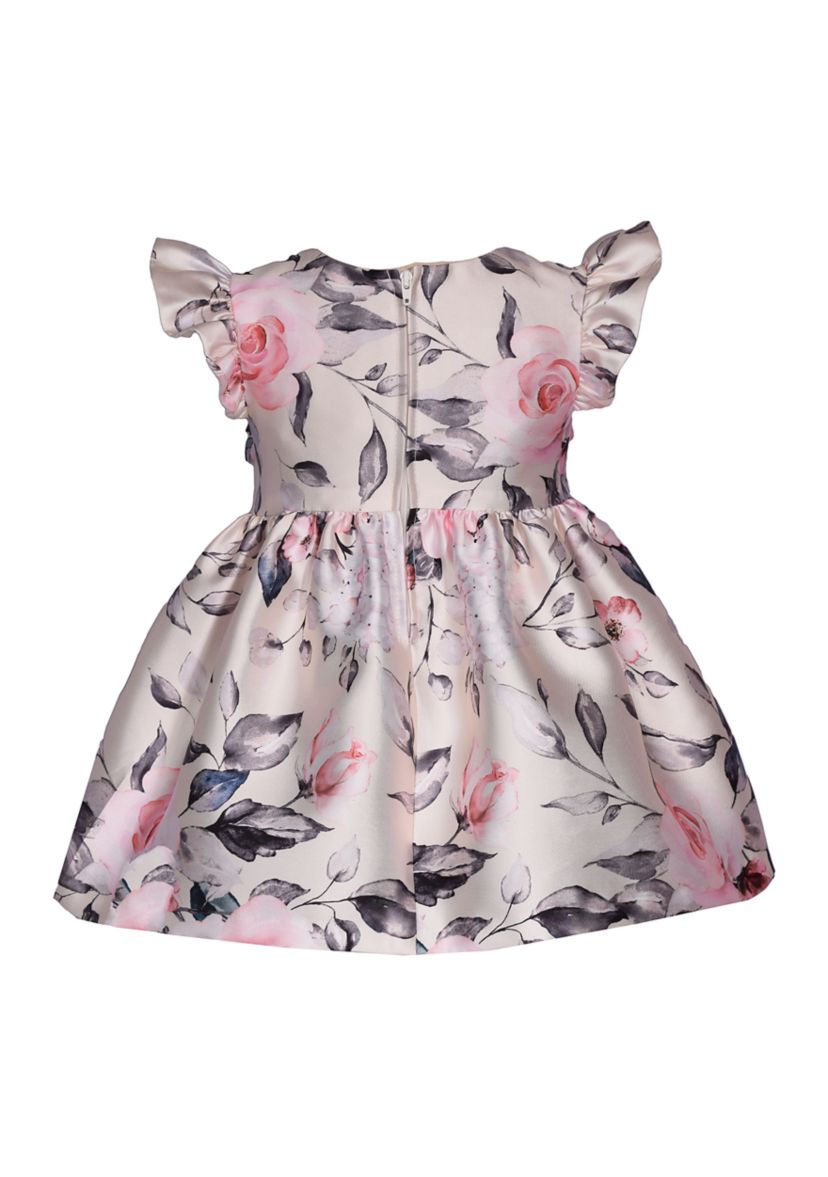 Toddler Girls Floral Printed Mikado Party Dress