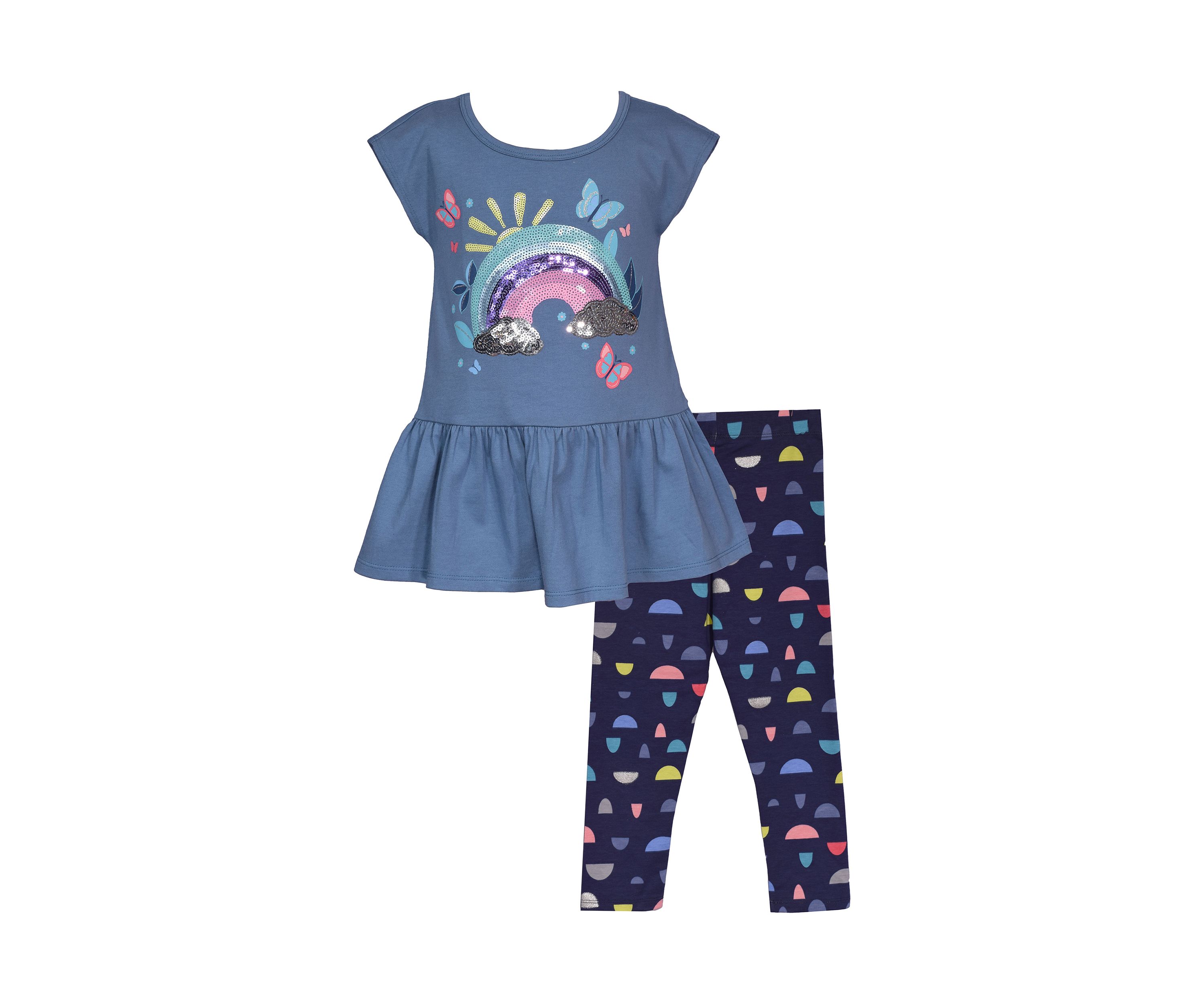 Toddler Girls Rainbow Appliqué Top and Leggings Set