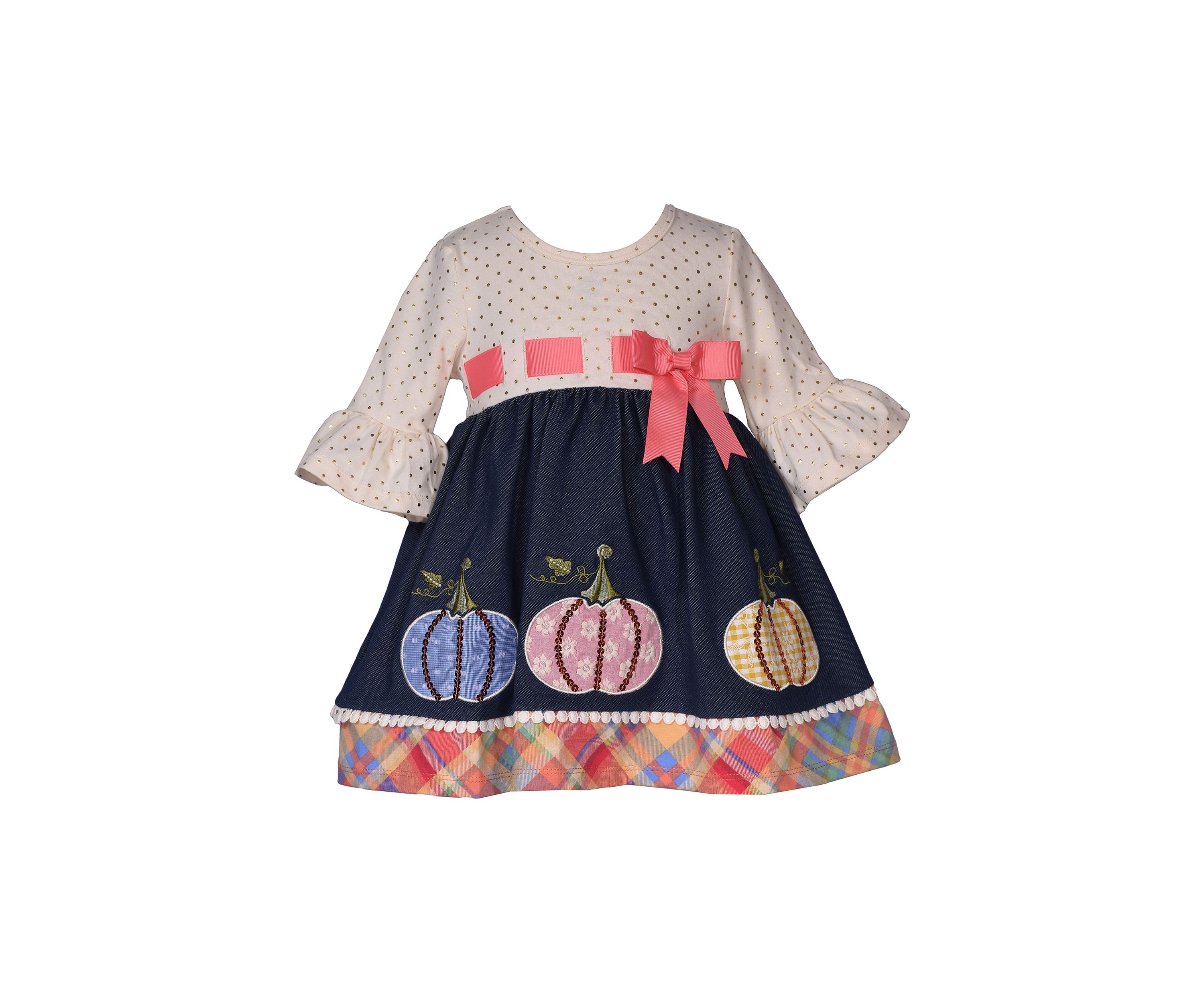 Toddler Girls Pumpkin Appliqué Set
