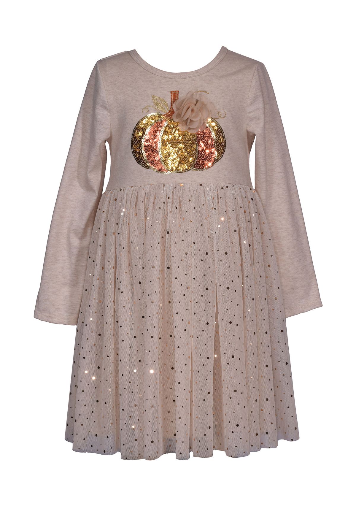 Toddler Girls Pumpkin Appliqué Ballerina Dress